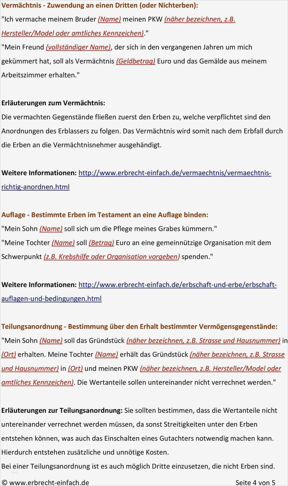 Berliner Testament Vorlage Kostenlos Pdf Luxus Testament Muster Testament Vorlage Testament Vordruck