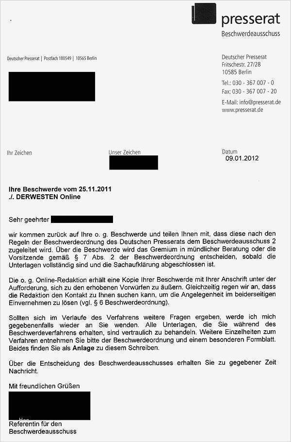 Beschwerde Vorlage Wunderbar Beschwerde