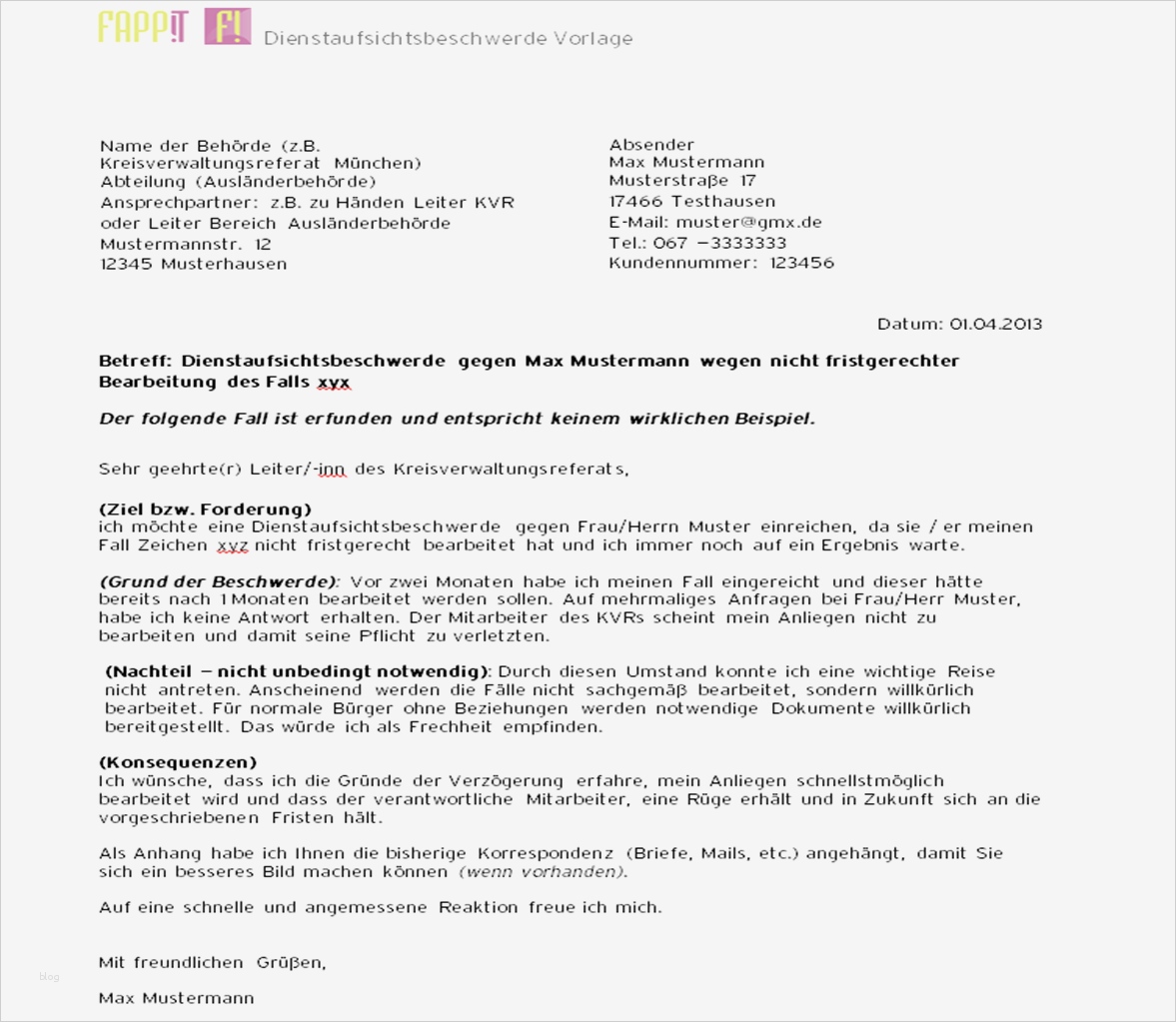 Beschwerdebrief Vorlage Elegant Beschwerdebrief Und Mustervorlagen