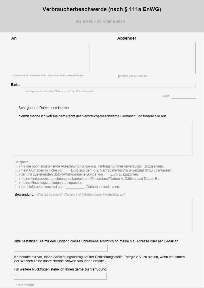 Beschwerdebrief Vorlage Erstaunlich Gemütlich Vorlage Für Beschwerdebrief Fotos Bilder Für