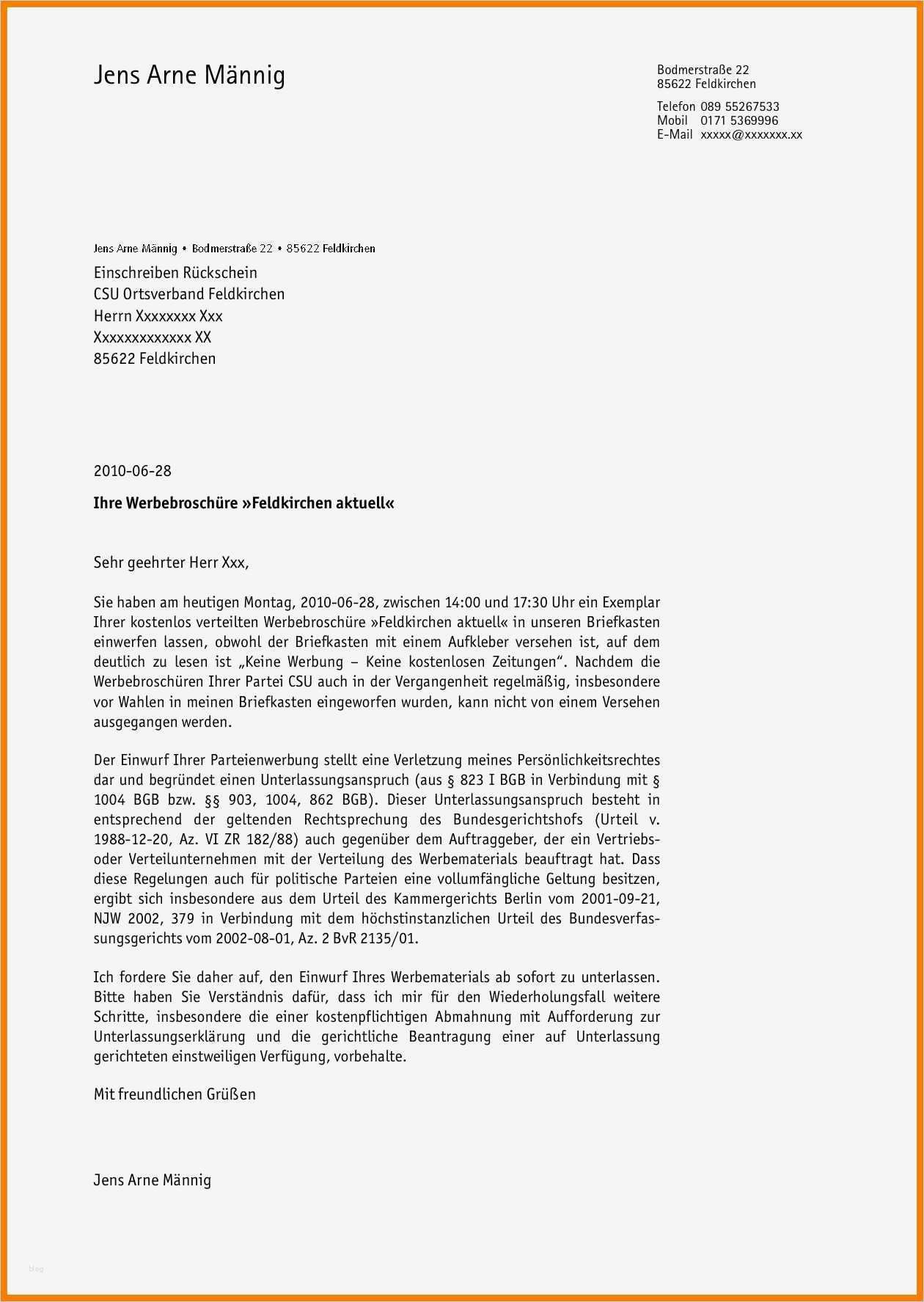 Beschwerdebrief Vorlage Wunderbar 11 Beschwerdebrief Muster