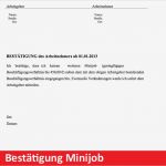 Bestätigung Auszahlung Vorlage Angenehm Vorlage Bestätigung Erklärung Minijobber