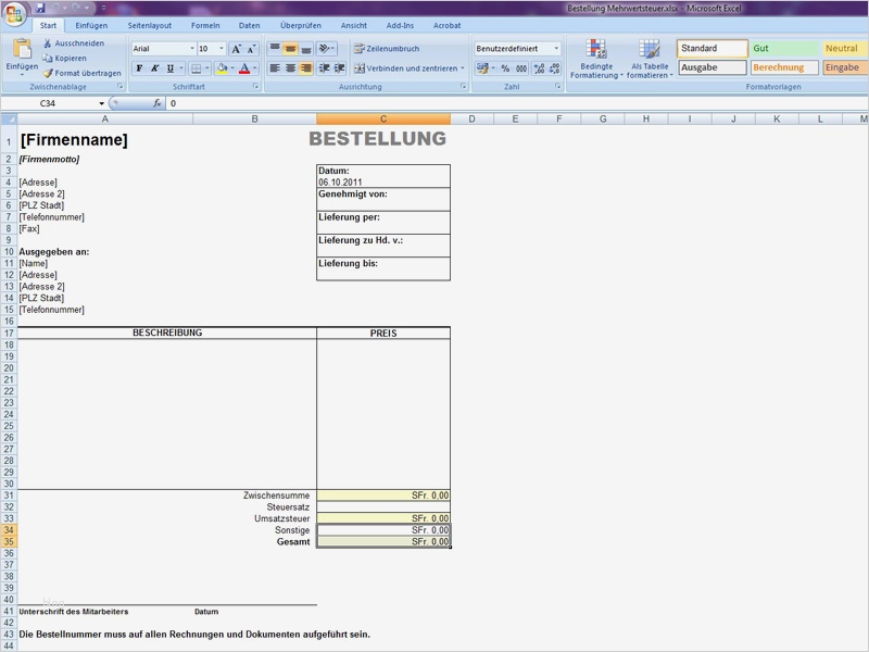 Bestellschein Vorlage Elegant Bestellung | Vorlage Ideen