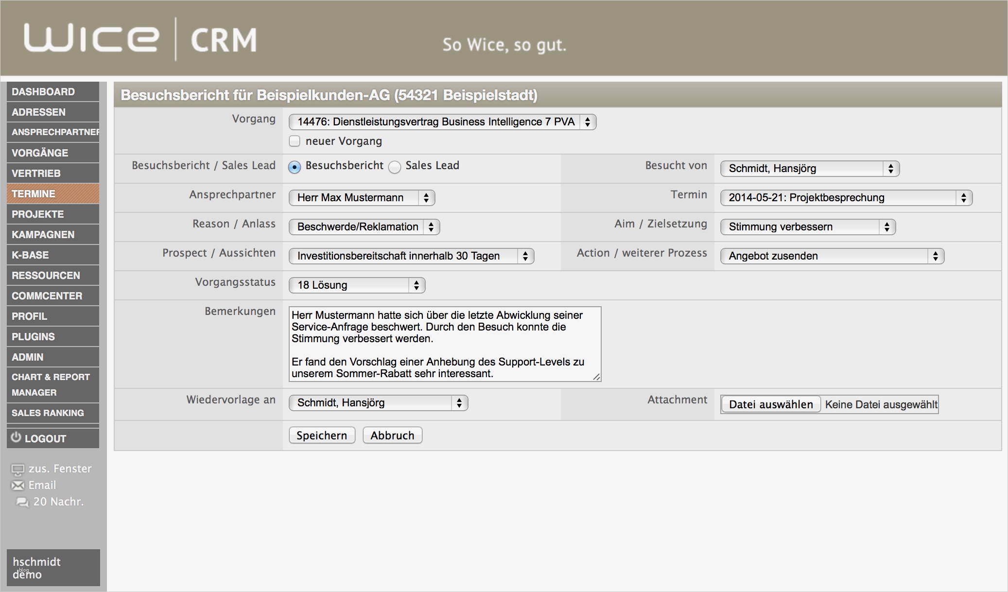 Besuchsbericht Vorlage Beste Wice Crm Besuchsbericht Wice Crm software so Wice so Gut