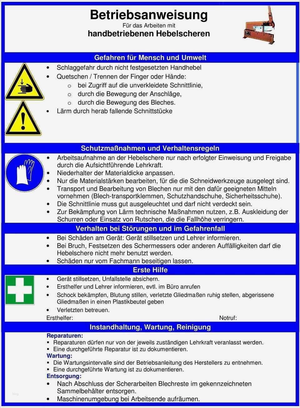 Betriebsanleitung Erstellen Vorlage Elegant Großzügig Betriebsanweisungen Vorlage Galerie Beispiel