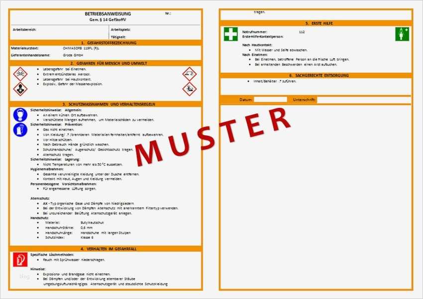 Betriebsanleitung Erstellen Vorlage Genial tolle Betriebsanweisungen Vorlage Fotos