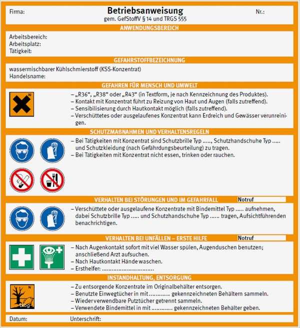 Betriebsanleitung Vorlage Erstaunlich Großartig Betriebsanweisungen Vorlage Galerie
