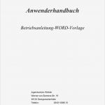 Betriebsanleitung Vorlage Luxus Groß Be Nungsanleitung Word Vorlage Ideen Vorlagen