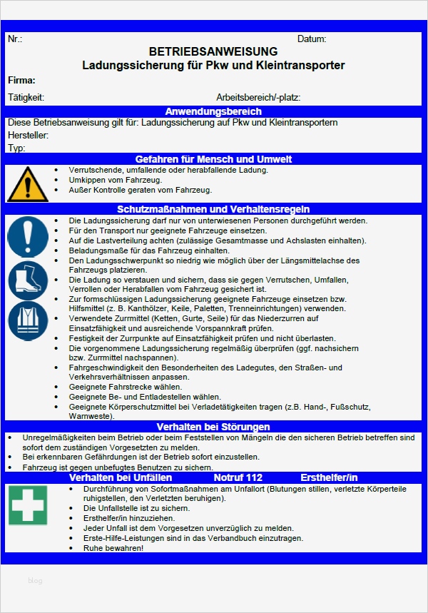 Betriebsanweisung Vorlage Hübsch Fantastisch Betriebsanweisungen Vorlage Zeitgenössisch