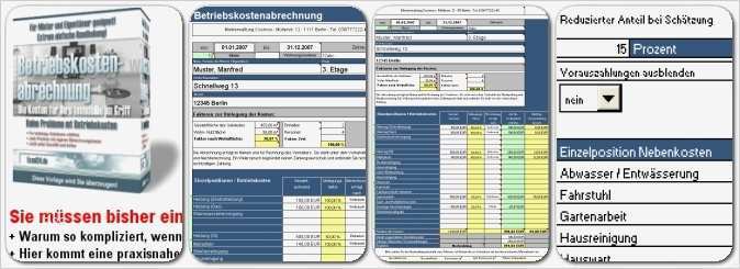 Betriebskostenabrechnung Vorlage Schönste Nebenkostenabrechnung Excel Vorlage Download