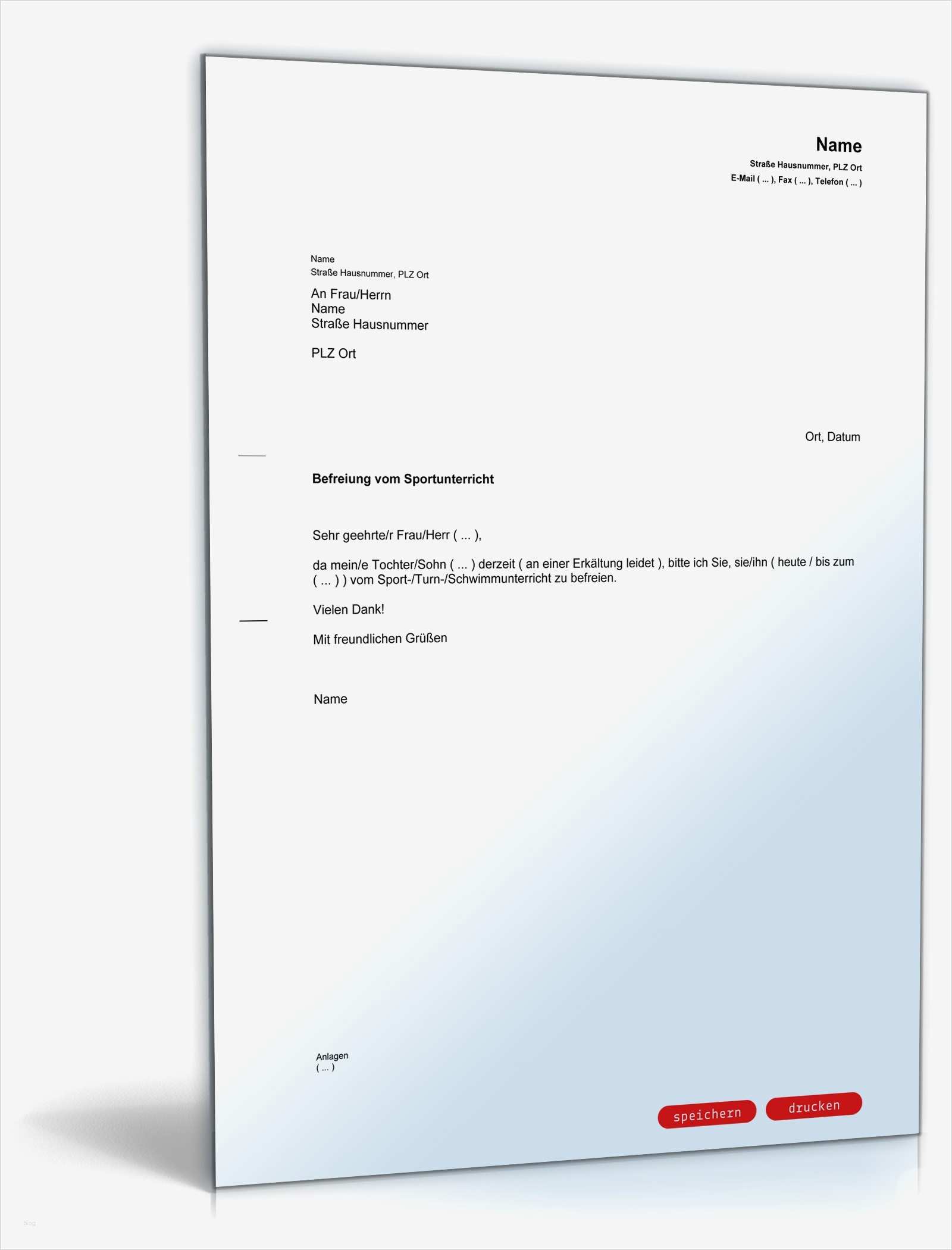 Beurlaubung Schule Vorlage Gut Befreiung Schwimm Sportunterricht