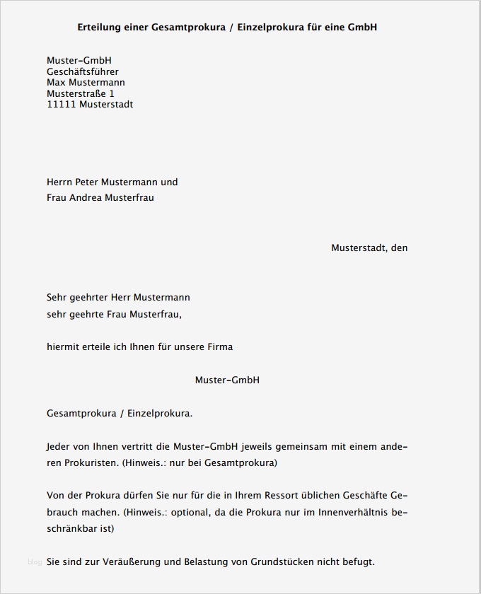 Bevollmächtigung Vorlage Bewundernswert Vertrag Vorlage Digitaldrucke Prokura 2 Angebote
