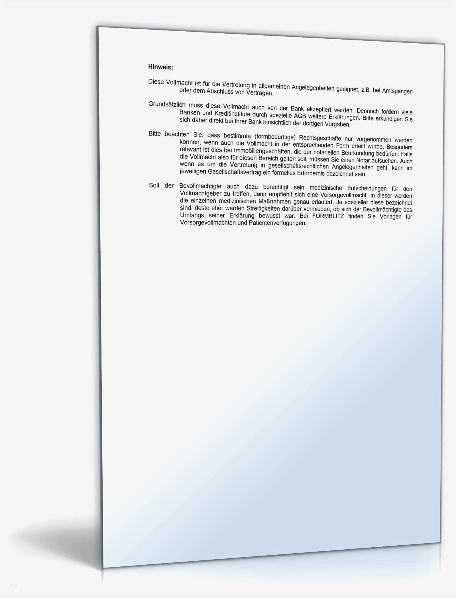 Bevollmächtigung Vorlage Elegant Generalvollmacht Eheleute