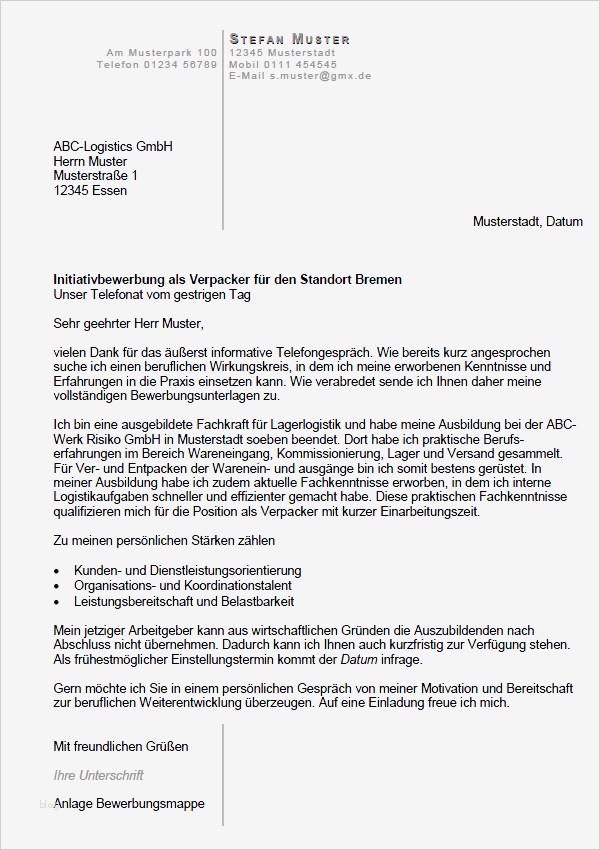 Bewerbung Als Bademeister Vorlagen Bewundernswert Bewerbung Verpacker In Berufseinsteiger sofort Download
