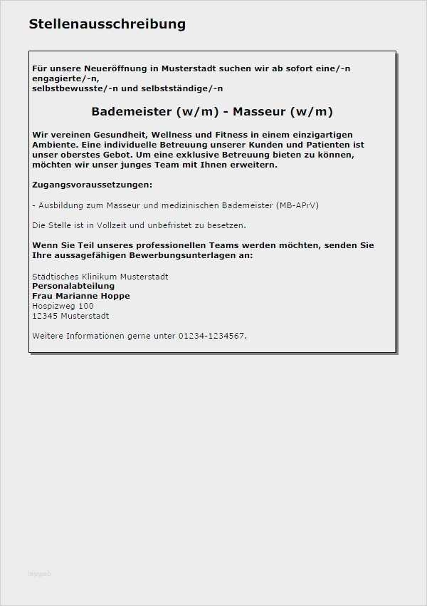 Bewerbung Als Bademeister Vorlagen Einzigartig Gemütlich Beispiele Für Bewerbungen Medizinischen Bereich