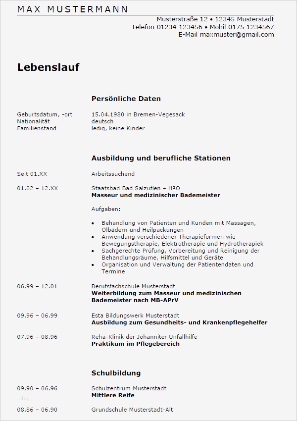 Bewerbung Als Bademeister Vorlagen Schönste Bewerbung Masseur Gekündigt Berufserfahrung sofort