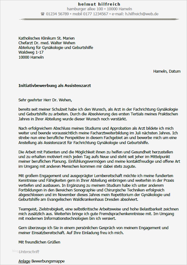 Bewerbung Als Bademeister Vorlagen Wunderbar Bewerbung assistenzarzt Berufseinsteiger sofort Download