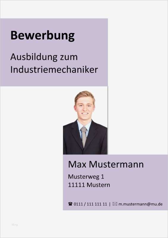 Bewerbung Als Industriemechaniker Vorlage Neu Deckblatt In Der Bewerbung über 100 Kostenlose Muster