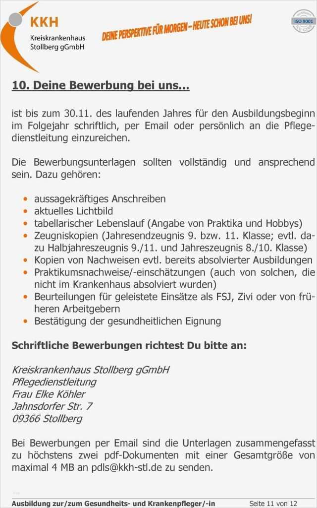 Bewerbung Als Krankenpfleger Vorlage Bewundernswert Gallery Of 11 Bewerbungsschreiben Krankenschwester