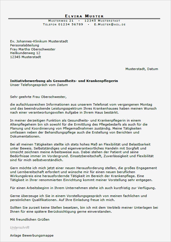 Bewerbung Als Krankenpfleger Vorlage Luxus Bewerbung Gesundheitspfleger Und Krankenpfleger