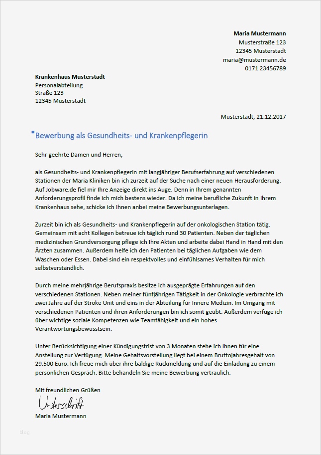 Bewerbung Als Krankenpfleger Vorlage Süß Bewerbung Als Krankenschwester Krankenpfleger