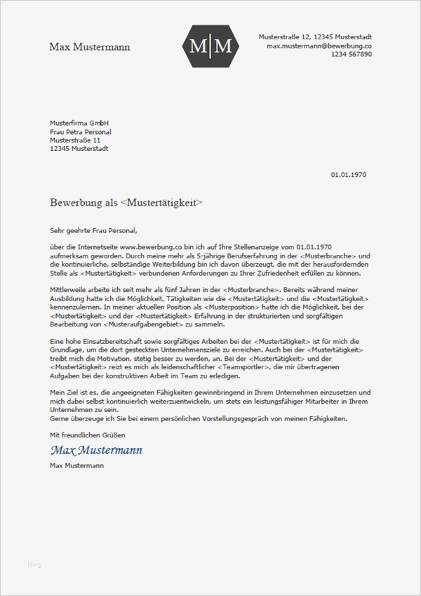 Bewerbungsschreiben 2018 Bewerbung