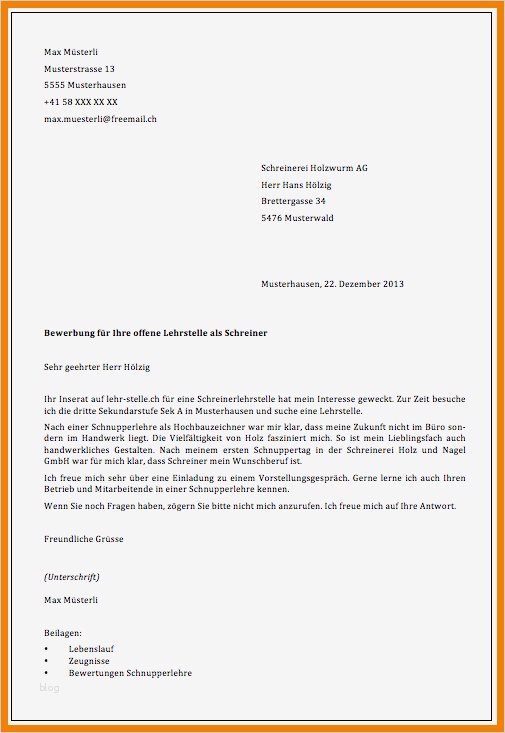 Bewerbung Als Tischler Vorlage Beste 7 Bewerbung Schreiner