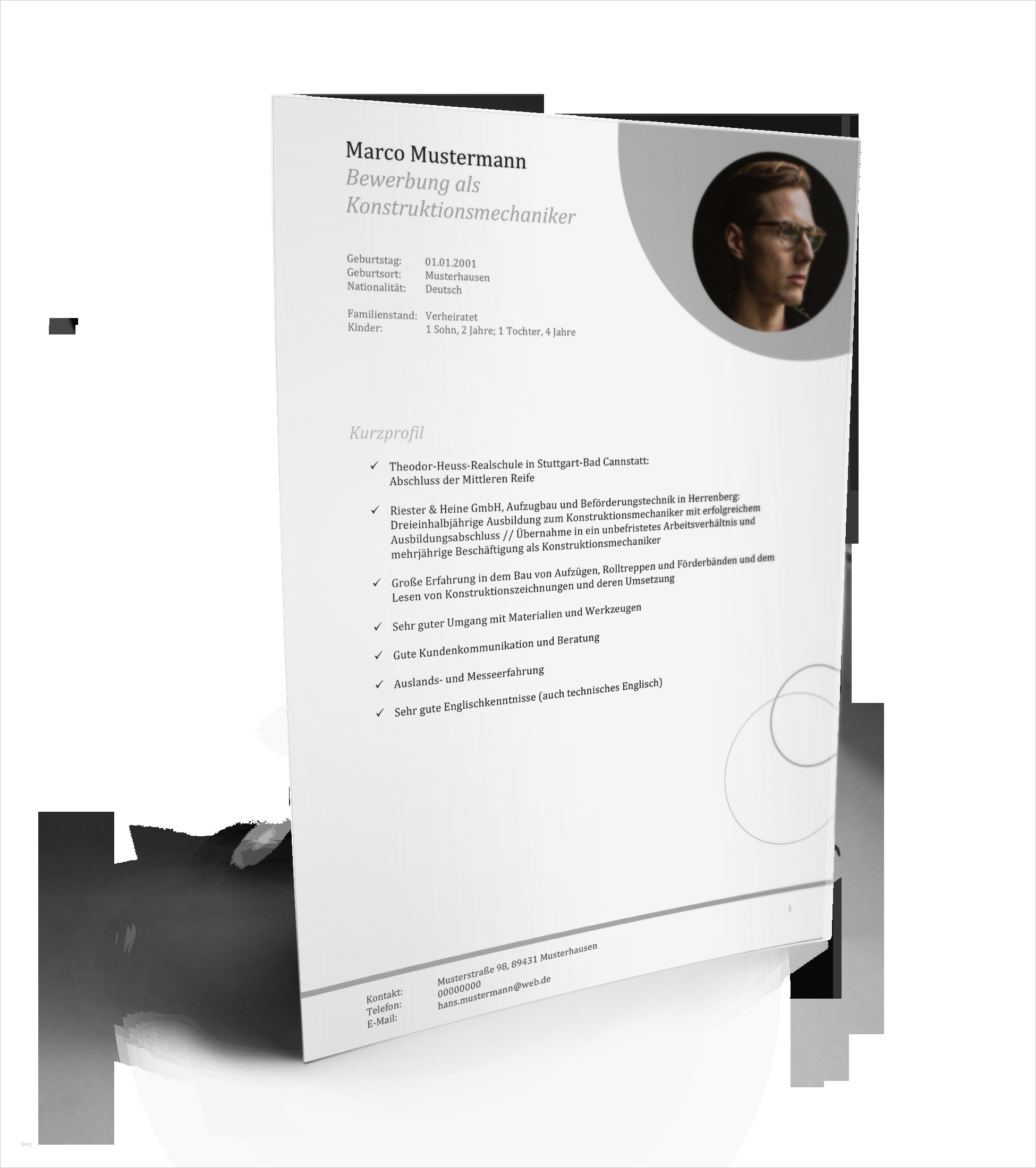 Bewerbung Als Tischler Vorlage Cool Lebenslauf Vorlage Konstruktionsmechaniker