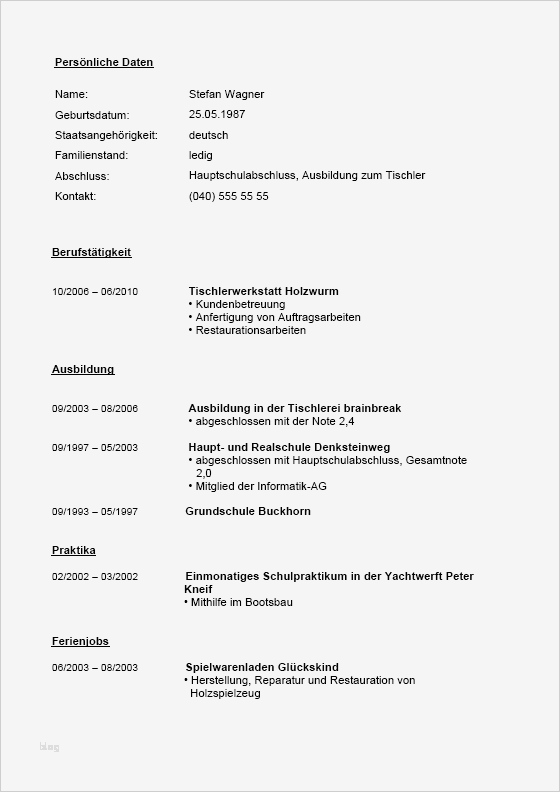 Bewerbung Als Tischler Vorlage Fabelhaft Bewerbung Als Tischler Muster Kostenlos En