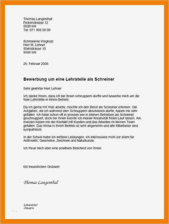 Bewerbung Als Tischler Vorlage Inspiration 7 Bewerbung Schreiner