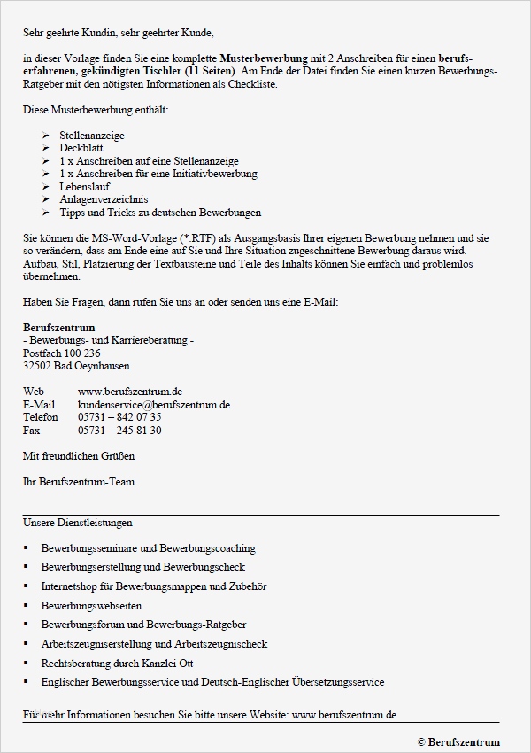 Bewerbung Als Tischler Vorlage Luxus Bewerbung Tischler Gekündigt Berufserfahrung sofort