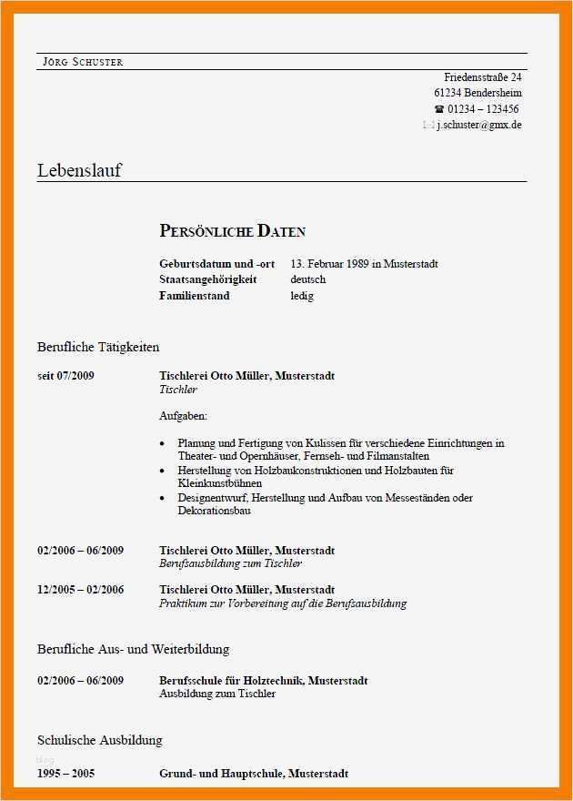 Bewerbung Als Tischler Vorlage Schön 6 Bewerbung Als Tischler