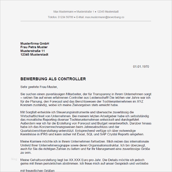Bewerbung assistentin Der Geschäftsführung Vorlage Erstaunlich Bewerbung Als Controller Controllerin Bewerbung