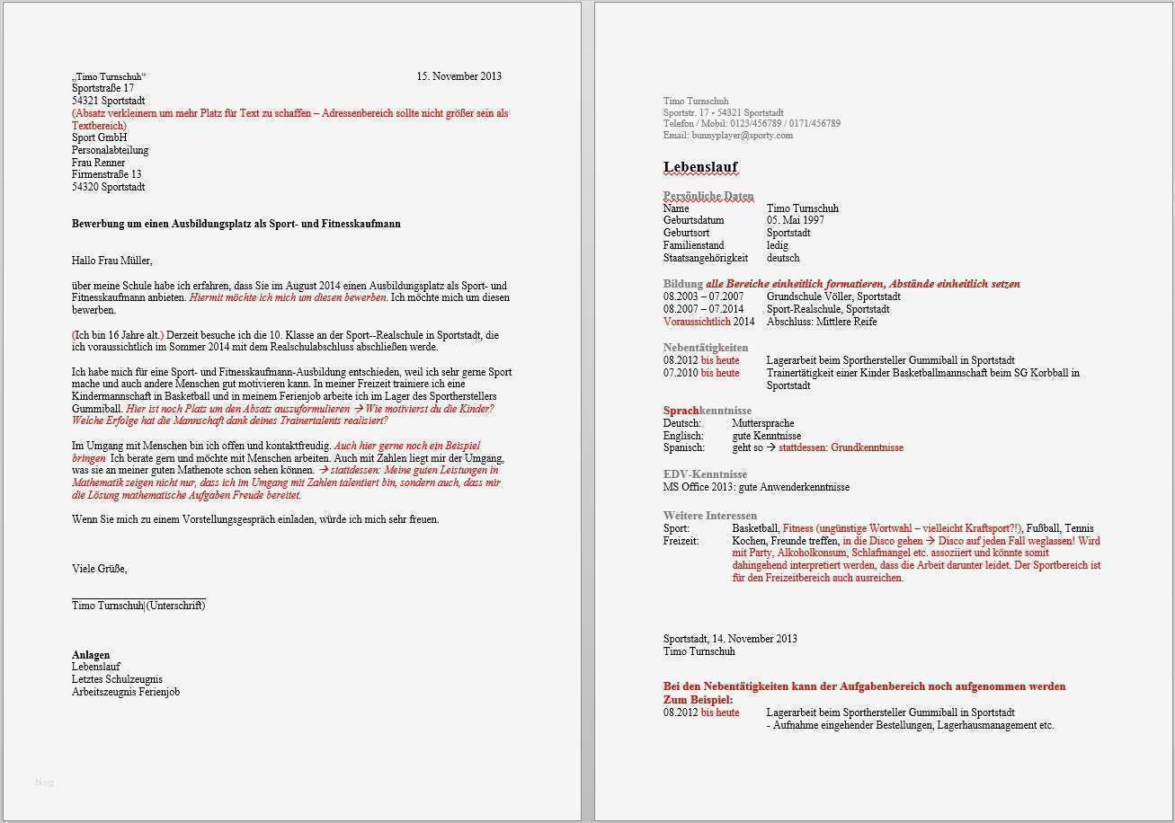 Bewerbung Ausbildung Vorlage Angenehm Bewerbung Ausbildungsstelle Lebenslauf Beispiel