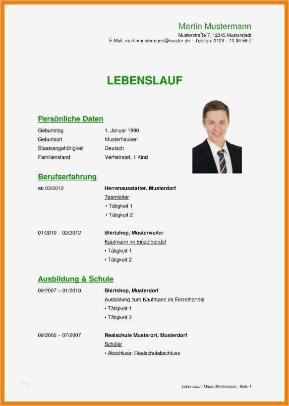 Bewerbung Ausbildung Vorlage Cool 11 Bewerbung Lebenslauf Muster