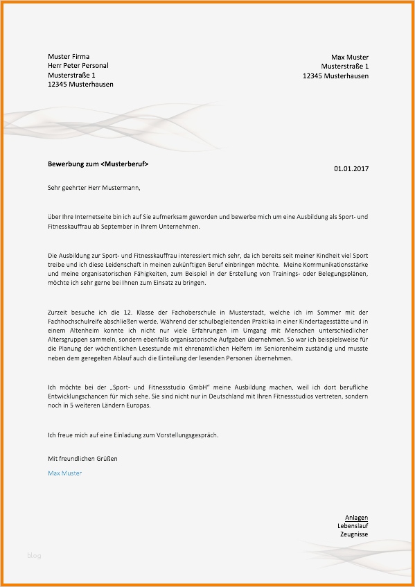 Bewerbung Ausbildung Vorlage Fabelhaft 8 Ausbildung Bewerbung Muster