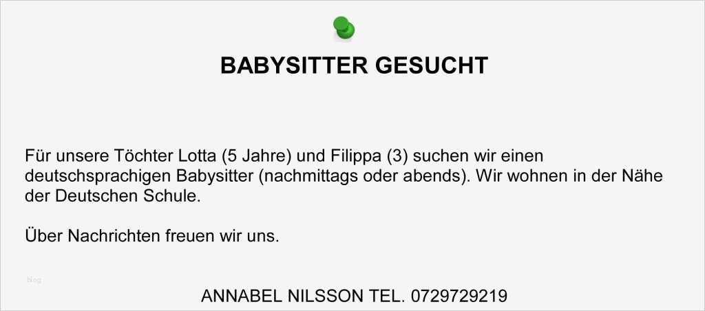 Bewerbung Babysitter Vorlage Best Of Schön Babysitter Werbung Vorlage Ideen Beispiel