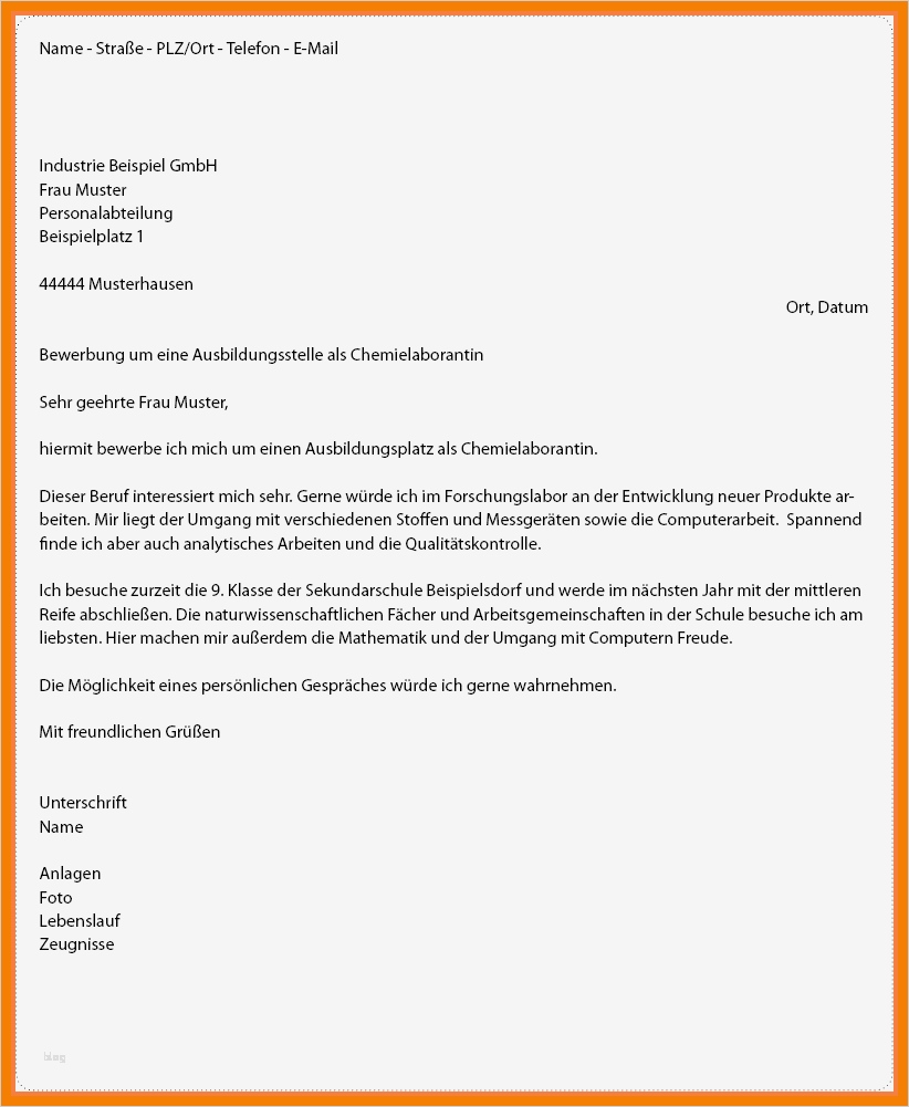 Bewerbung Babysitter Vorlage Einzigartig 5 Einfache Bewerbung Muster