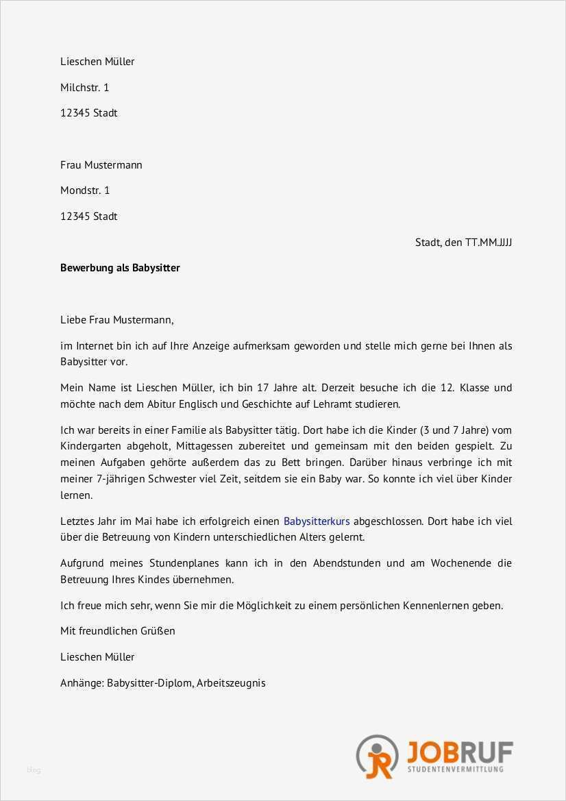 Bewerbung Babysitter Vorlage Schön Babysitter Bewerbung Tipps Zum Schreiben