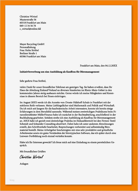 Bewerbung Bürokauffrau Ausbildung Vorlage Luxus 8 Beispiel Anschreiben