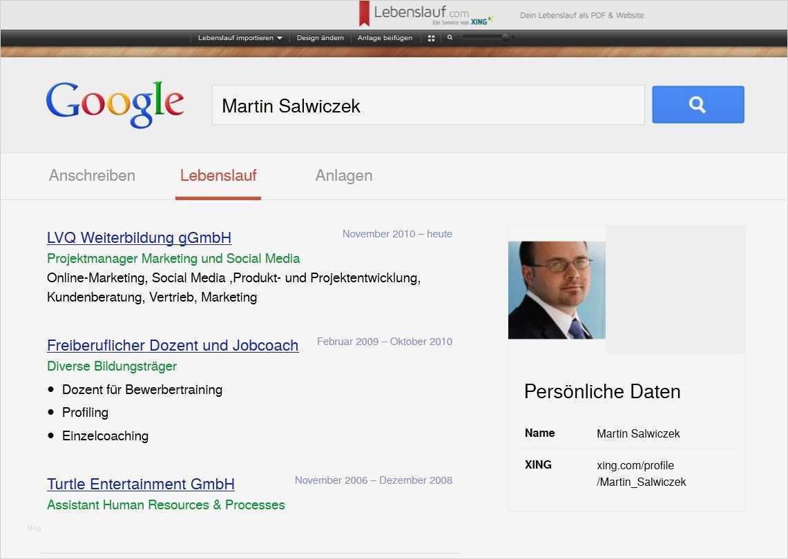 Bewerbung Deckblatt Vorlage Xing Genial Lebenslauf Vorlage › Lvq Karriere Blog