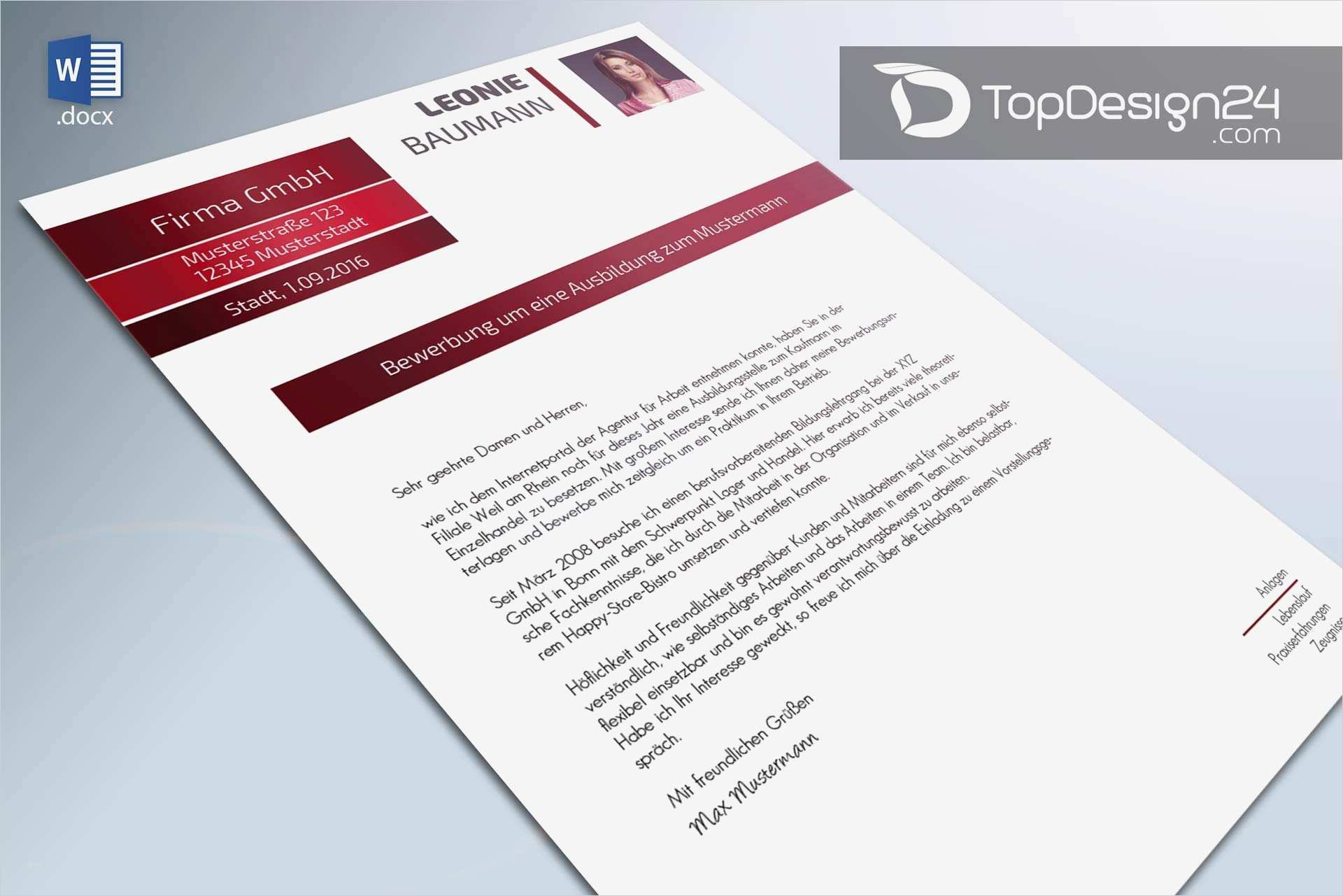 Bewerbung Design Vorlage Erstaunlich Bewerbungstext Beispiele topdesign24 Bewerbungsvorlage