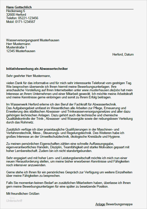 Bewerbung Fachkraft Für Lagerlogistik Vorlage Angenehm Bewerbung Fachkraft Für Abwassertechnik