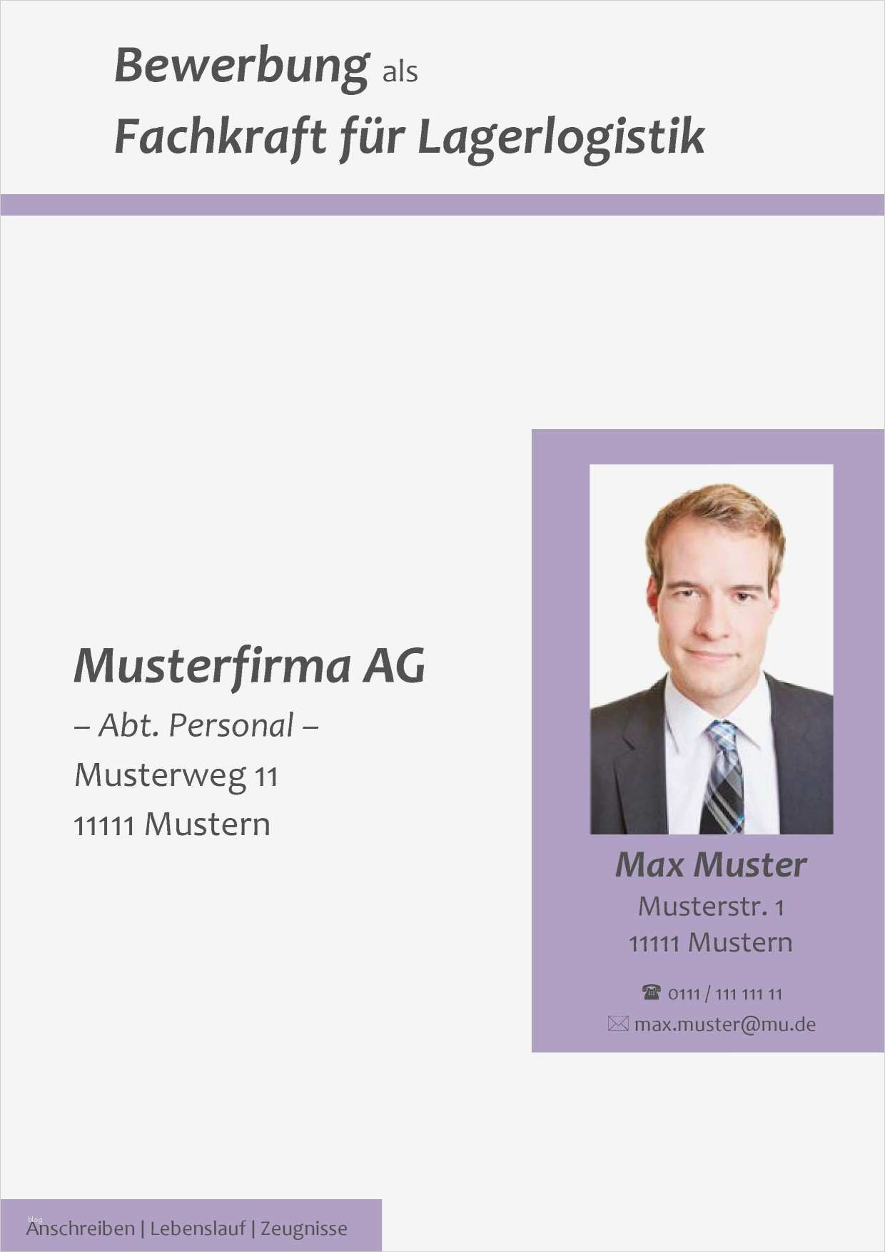 Bewerbung Fachkraft Für Lagerlogistik Vorlage Hübsch Deckblatt In Der Bewerbung über 100 Kostenlose Muster