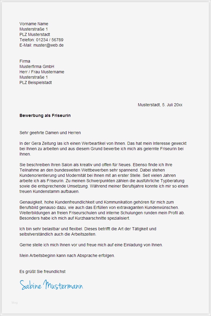 Bewerbung Friseur Vorlage Cool Bewerbungsschreiben