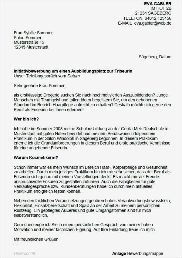 Bewerbung Friseur Vorlage Erstaunlich Bewerbung Ausbildung Zum Friseur sofort Download