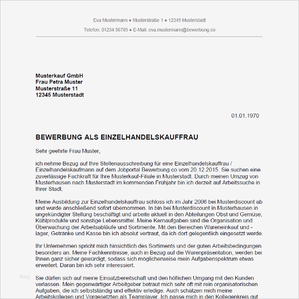 Bewerbung Für Einzelhandelskaufmann Vorlage Schön Bewerbung Als Einzelhandelskauffrau