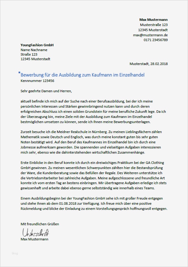 Bewerbung Für Einzelhandelskaufmann Vorlage Wunderbar Bewerbung Als Kaufmann Kauffrau Im Einzelhandel