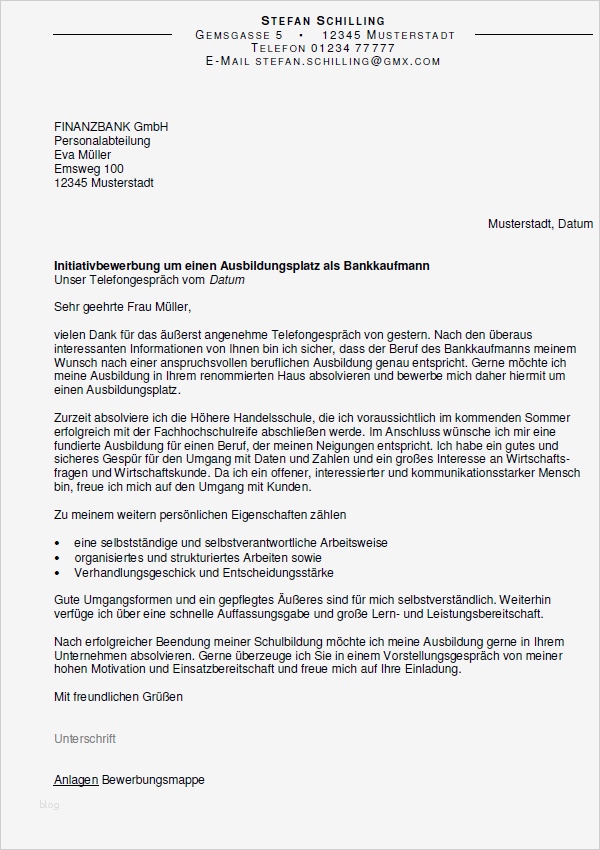 Bewerbung Für Einzelhandelskaufmann Vorlage Wunderbar Bewerbung Bankangestellter Bankkaufmann Ausbildung
