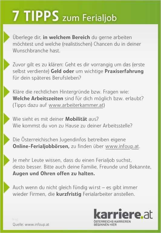 Bewerbung Für Ferienjob Schüler Vorlage Erstaunlich Sieben Tipps Bewerbung Für Einen Ferialjob Karriere